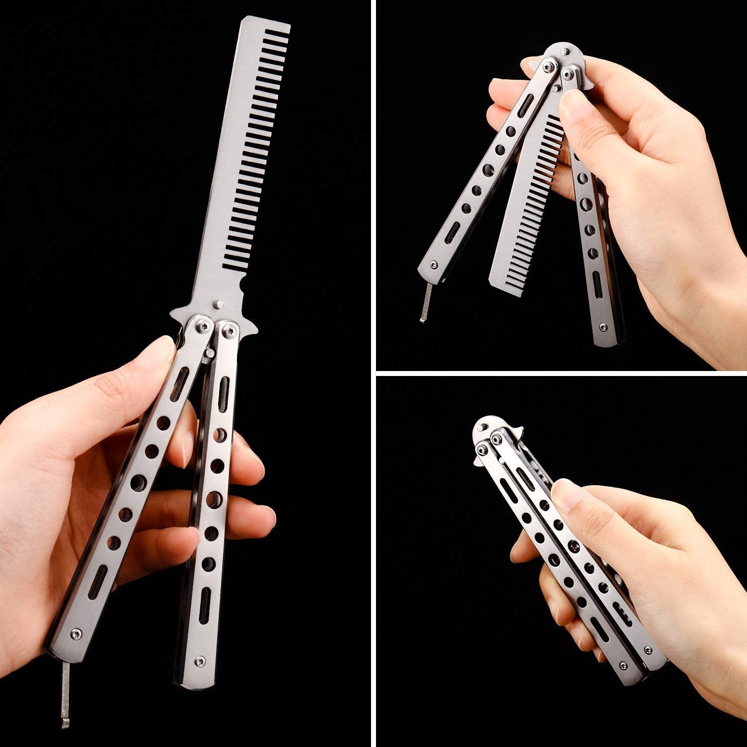 Stainless Steel Folding Practice Comb