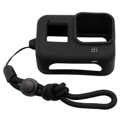Full Body Soft Silicone Case for GoPro Hero 8 Black with Wrist Strap – Shockproof Protective Cover (Black)