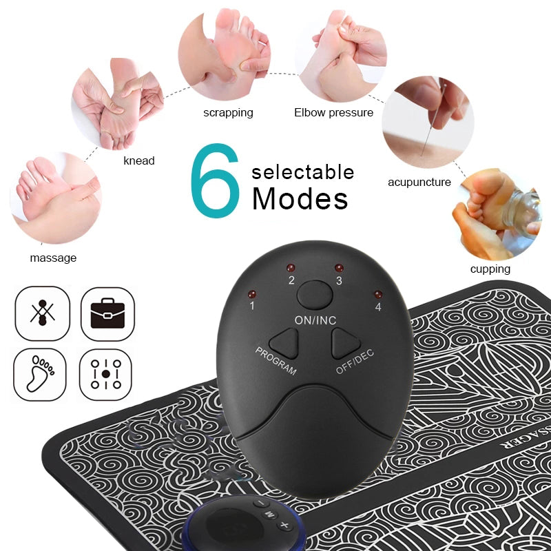 EMS Foot Massager Pad Electric Massage Cushion Foot Physiotherapy Acupuncture Relaxation Electric Muscle Stimulation Mat Trainer