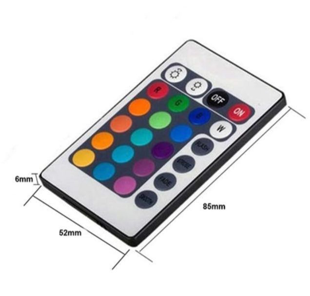 24-Key IR Remote Controller for RGB LED Light Strip – DC 12V
