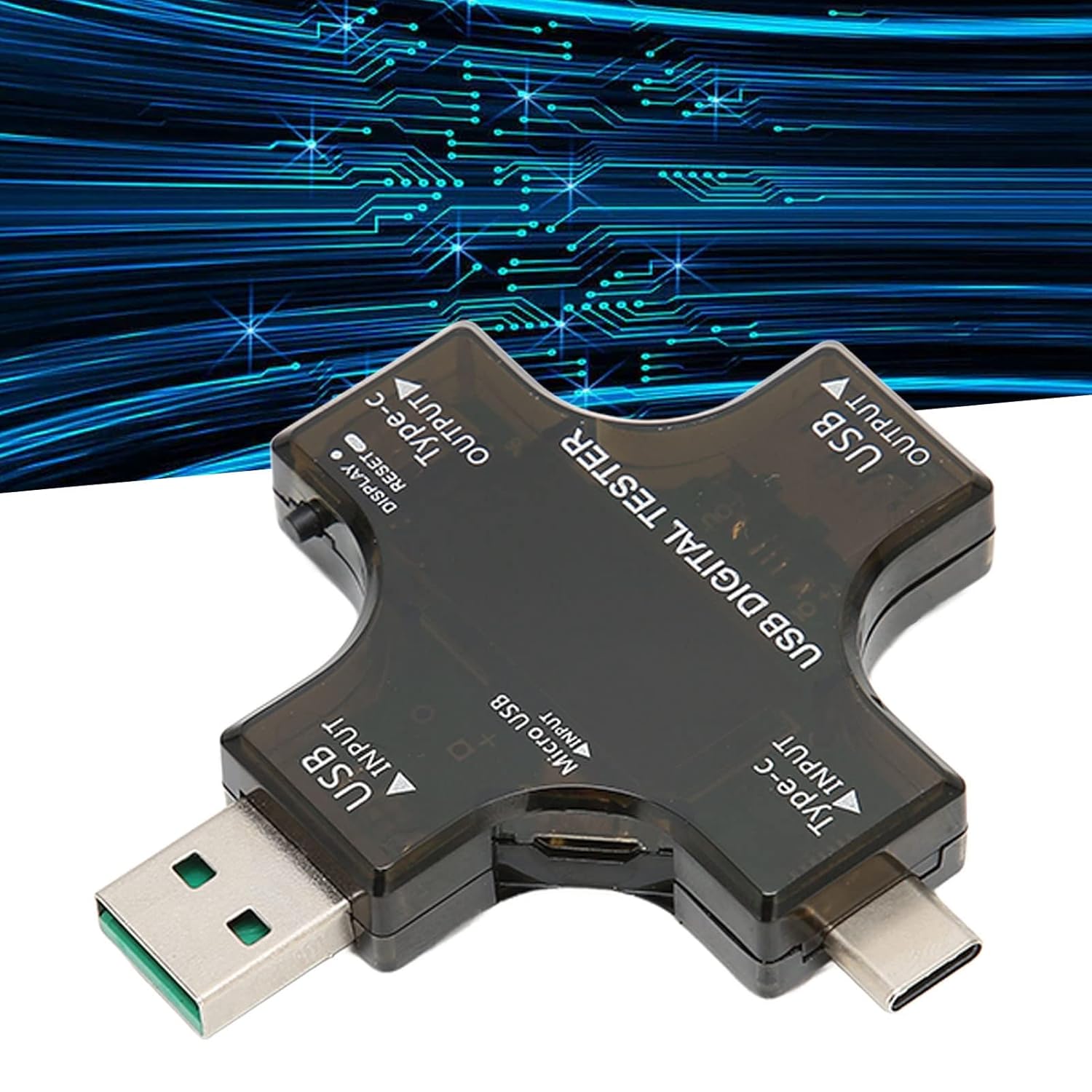USB C Tester Multifunctional USB Safety Tester Voltage Meters USB 2 in 1 Type C Pd USB Power Current Voltage Meter Tester Voltmeter