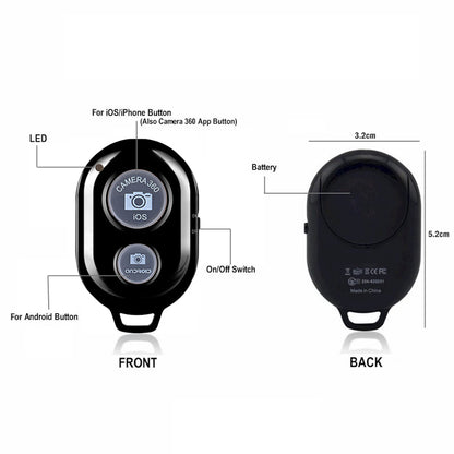 Bluetooth Wireless Remote Control for Cell Phone, Monopod, Selfie Stick, Self Timer, for IOS and Android Camera
