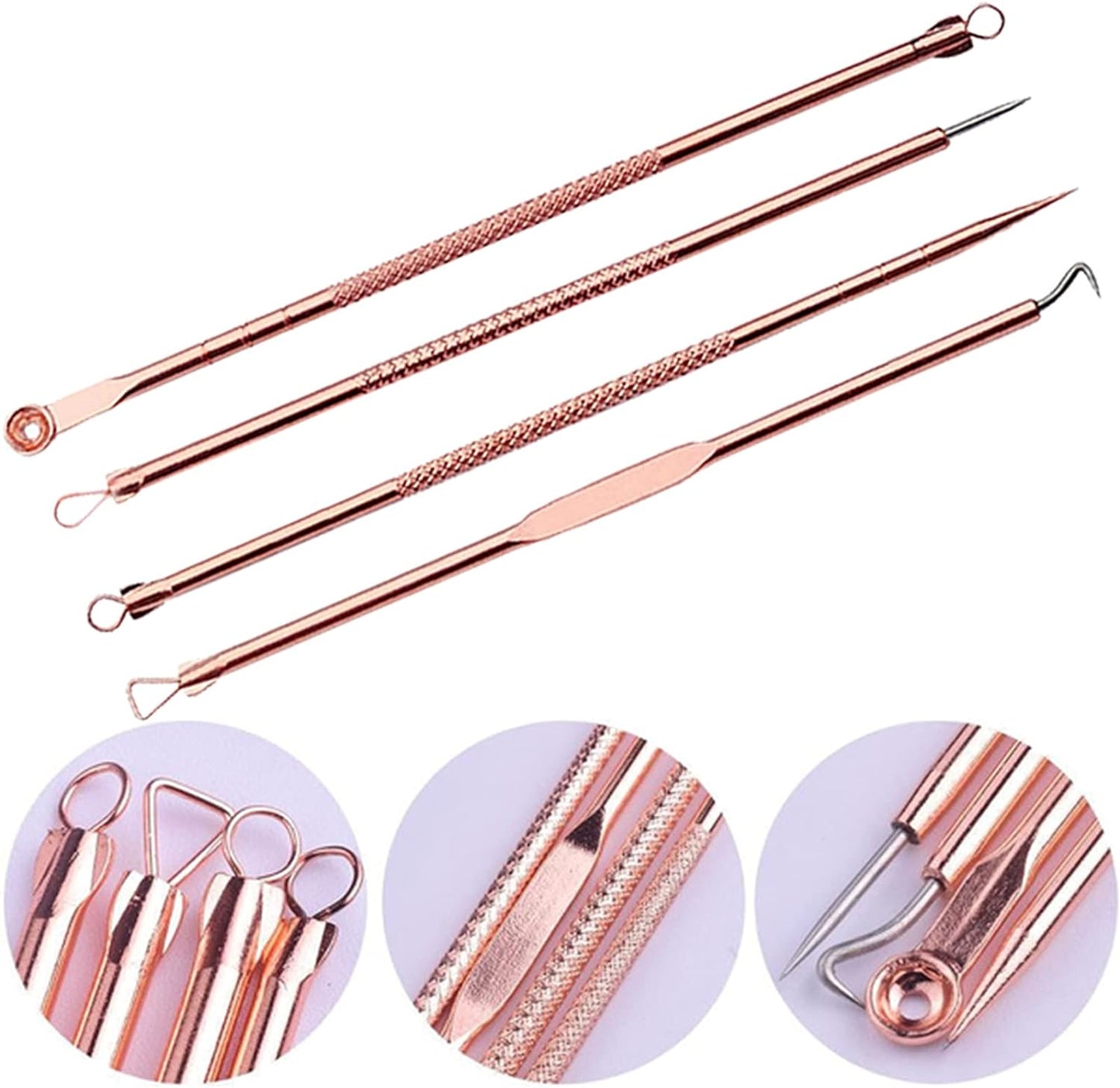 4 Pcs/Set Acne Blackhead Removal Needles Stainless Pimple Spot Comedone Extractor Cleanser Beauty Face Clean Care Tools