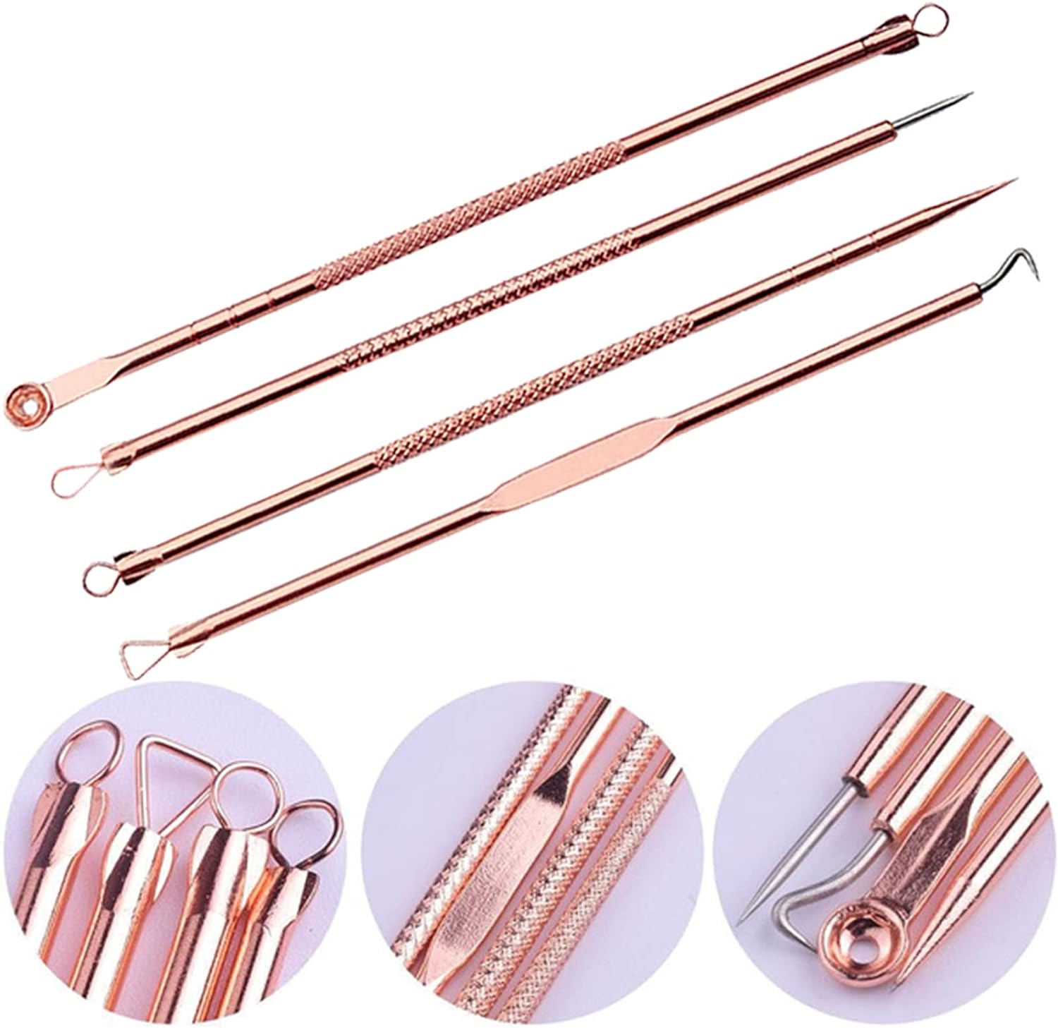 4 Pcs/Set Acne Blackhead Removal Needles Stainless Pimple Spot Comedone Extractor Cleanser Beauty Face Clean Care Tools