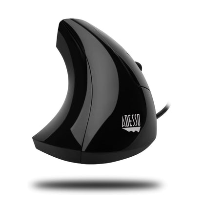 Adesso iMouse E1 Vertical Ergonomic USB Mouse – 1600 DPI Illuminated Optical Wired Mouse with 6 Buttons for Right-Handed Users
