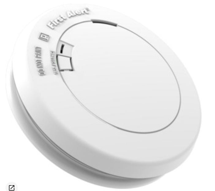 Smoke Alarm, Low Profile Slim Design 9V Battery Powered Home Safety and Decor Photoelectric Smoke Sensor Alert Model PR700LB