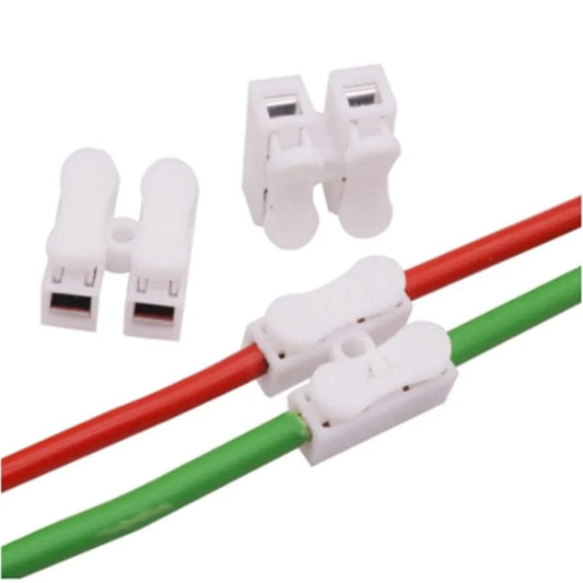 Cable Clamp Wiring Terminal Block Spring Wire Connection Push Type, 2 CH Quick Connector 