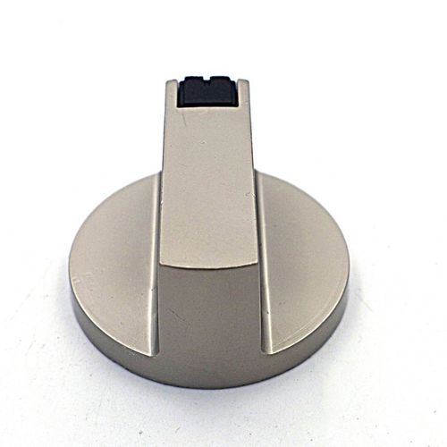 2 Pcs Universal Gas Stove Cooker Knobs – Zinc Alloy 6mm Oven Control Knobs, Silver Rotary Switch Replacement with Adapter for Gas Stove & Oven