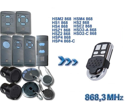 SMG-012 868MHz Remote Control – 8-Second Quick Clone Garage Door & Gate Opener Compatible with HSM2, HSM4, HSE2, HSE4, HSZ1, HSZ2 & HSP4