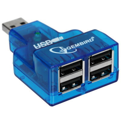 4 Port USB Hub with Data & Charging Power Input Option – Slim Compact Design | High-Speed USB 2.0 Hub for Laptop, PC & Mac