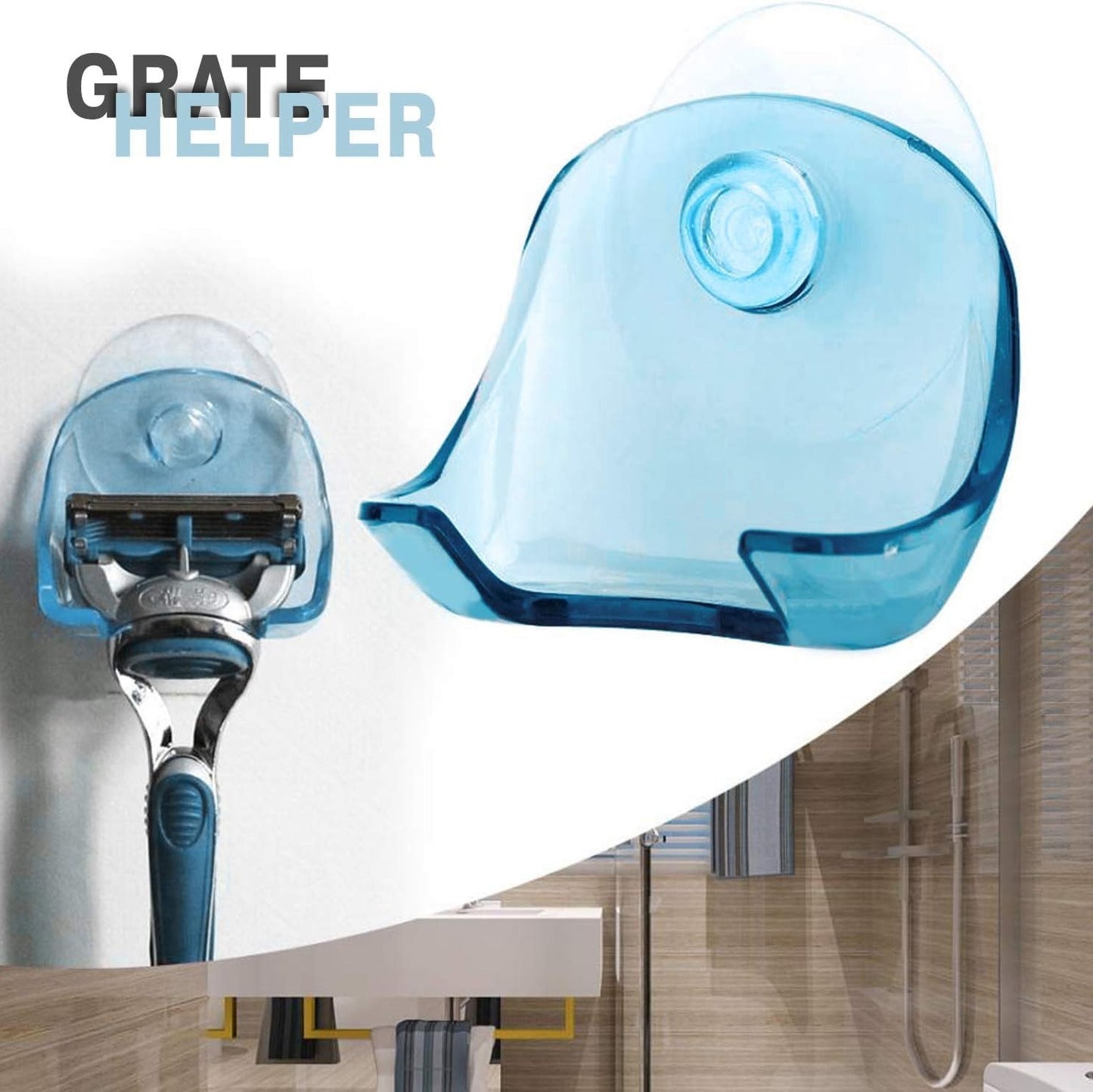 1PCS Plastic Razor Holder for Shower Wall - Suction Cup Razor Holder Razor Hooks for Bathroom Shaver Holder