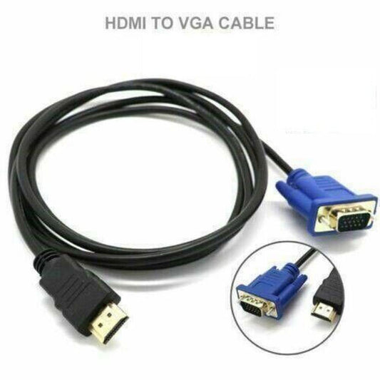 HDMI To VGA Converter gol d  pladed 6feet Cable For PC Laptop Tablet High Resolution Adapter