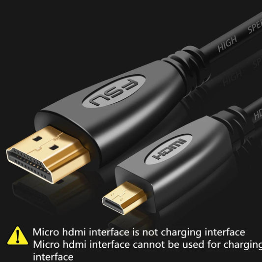 Micro HDMI to HDMI Cable 3 Meter  FSU SHW12030 Gold Plated, Connecting Cameras & Camcorders to TVs & Monitors, Gaming
