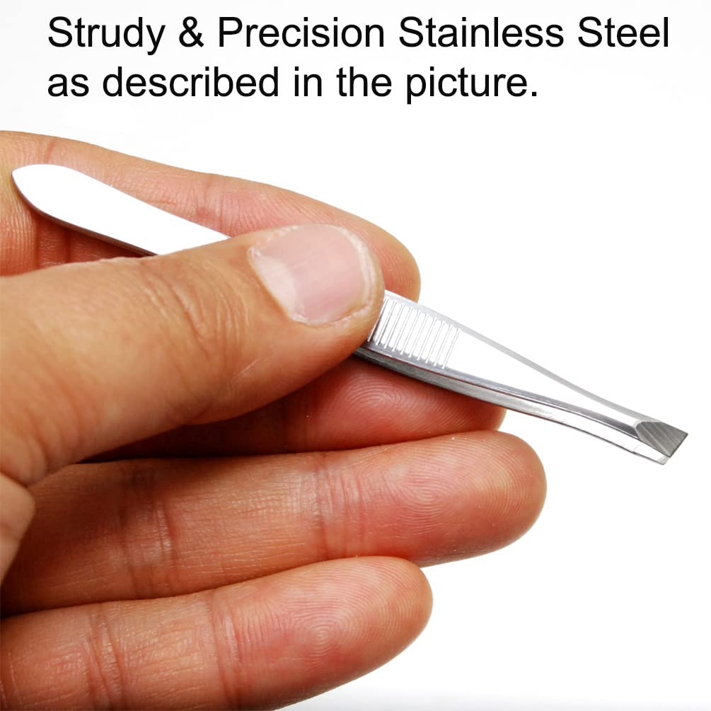 Slant Tweezers - Precision Stainless Steel Slant Tip Tweezers Hair Plucker for Hair and Eyebrows Personal Care