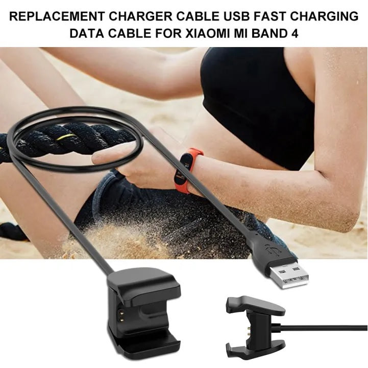 Xiaomi Mi Band 4 Charger Clip On Charging Cable, 30cm Gold Plated Pins Hi Quality Long Life Product for mi 4 Charging Cable No need to Remove mi4 band from Strap