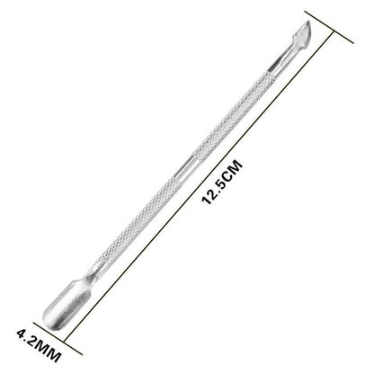 1PC Double Head Stainless Steel Nail Cuticle Pusher Spoon Remover Trimmer Dead Skin Manicure Pedicure Cleaner Nail Tool