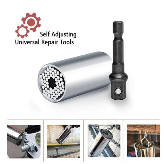 7mm-19mm Universal Socket Professional Socket Wrench Tools Drill Adapter Socket Repair Tools