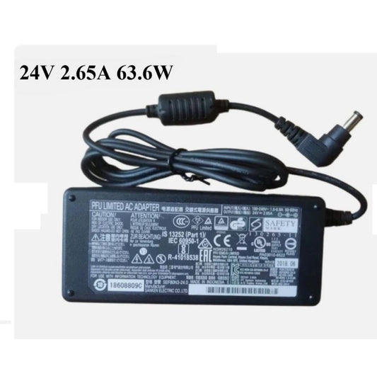 24V DC 2.65A Power Supply Adapter 65W – 100-240V AC Multi-Purpose Charger with 5.5mm x 2.1mm Barrel Pin for LED Lighting, Sound Bar, Scanner, Industrial Devices & Water Filter Plants