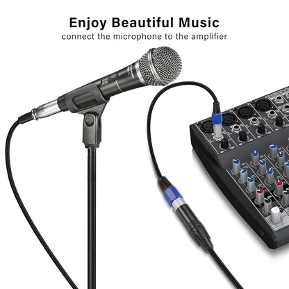 1/4" to XLR Cable,XLR 3 Pin Female to 6.35mm TRS Male Balanced Microphone Cable for Microphone, Mixer, Speaker（0.3M/1FT）
