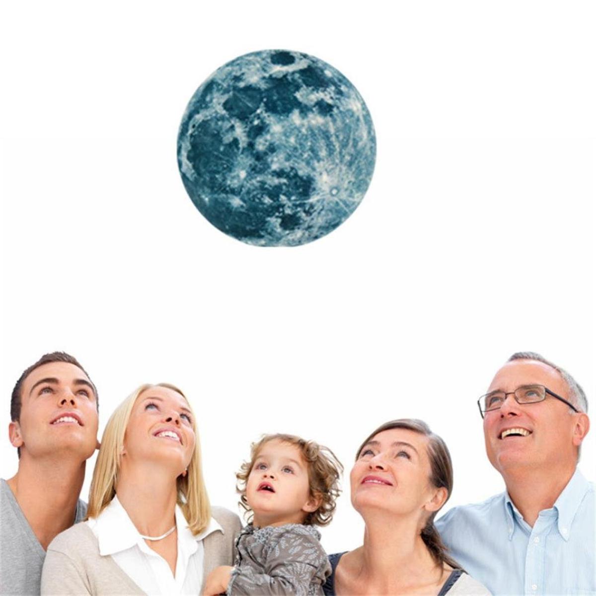 30cm x 30cm Luminous Moon 3D Wall Sticker – Glow in The Dark Fluorescent Moon Wall Decal for Kids Bedroom & Living Room
