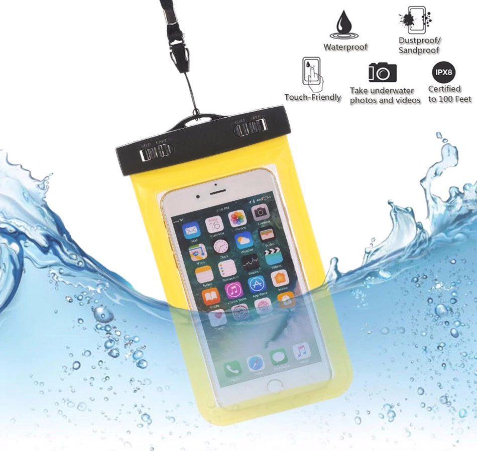 Universal Waterproof Phone Bag Case For Mobile Clear PVC Underwater Waterproof Pouch Cover