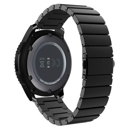 22mm Watch Strap Stainless Steel Metal Compatible All Smartwatch Belt Matte Finish Luxury Band Black 90 G