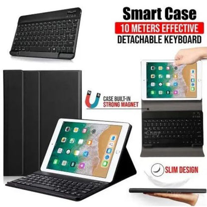 iPad Mini Backlight Keyboard Case with Pencil Holder - Side Angle