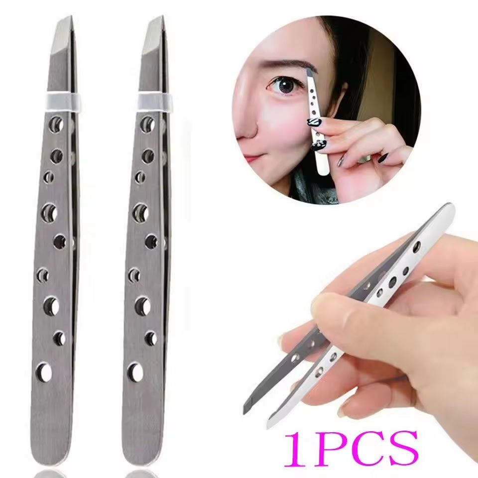 Premium Slant Tip Eyebrow Tweezers – German Stainless Steel Hair Plucking Tool | Precision Facial Hair Remover for Women & Men | Professional Quality