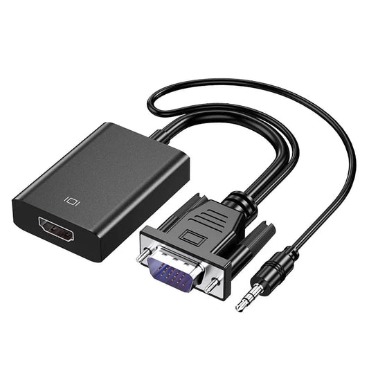 VGA Male to HDMI-compatible Female Adapter Converter Cable With 3.5 mm Audio Output 1080P VGA to HDMI-compatible