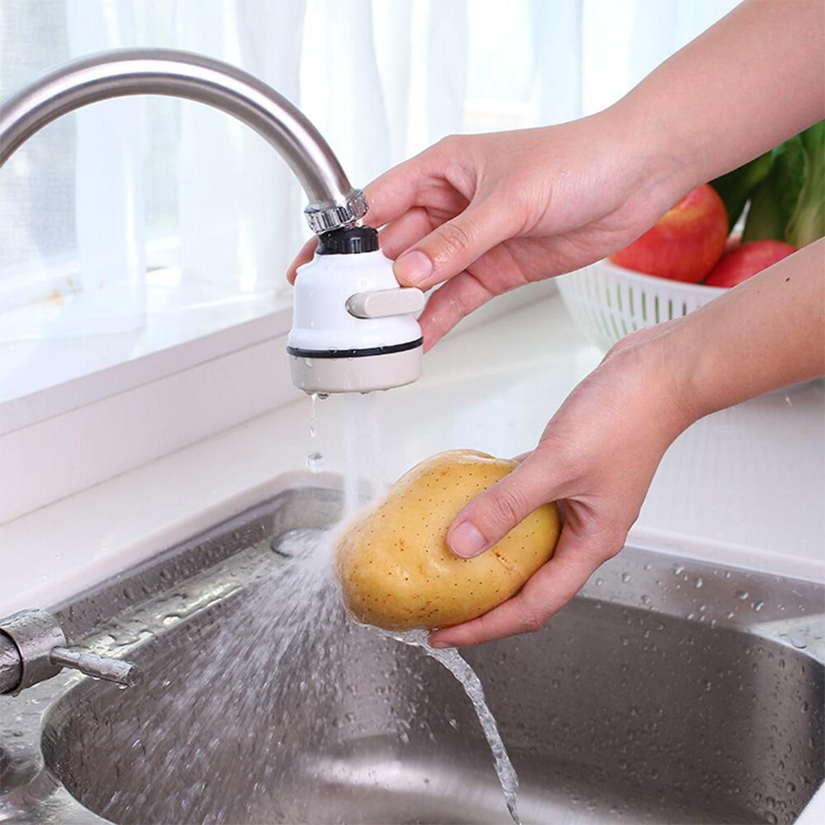 360°Rotatable 3 Modes Adjustment ABS Water Saving Tap Aerator Pressure Nozzle Adjustable Faucet Shower Head Filter Sprayer Spout for Kitchen Bathroom