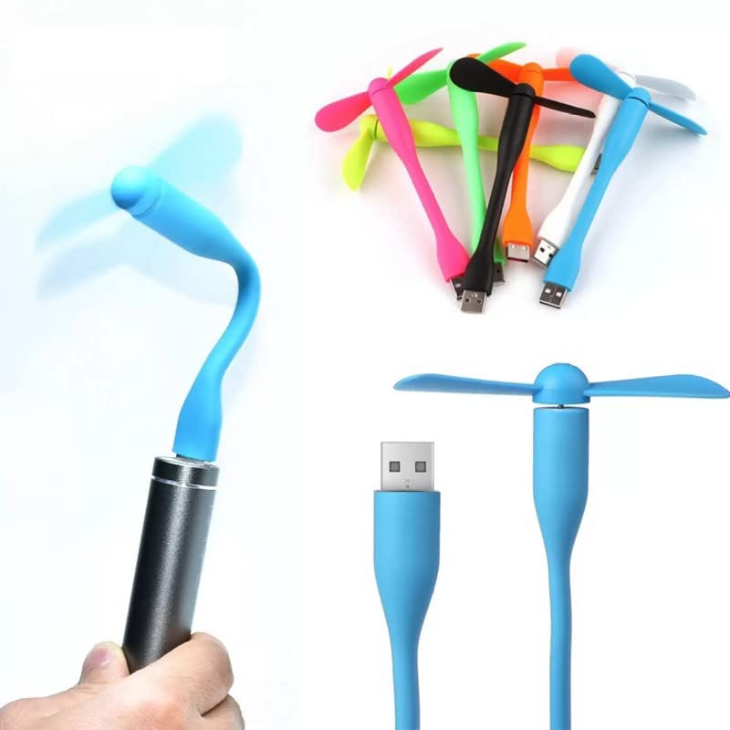 Mini Fan USB Universal Portable Laptop Powerbank Smartphone Colorful Computer Car Tester Adapter Hub Cooling Adjustable Flexible Desk Office Summer