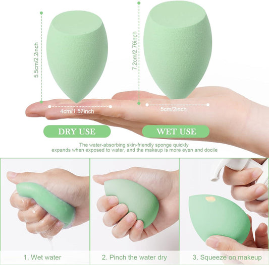 3 Pcs Makeup Beauty Blender Sponge Set – Soft Latex-Free Makeup Sponges for Liquid & Cream Foundation, Reusable & Washable, Suitable for All Skin Types | Pack of 3 | A One Quality