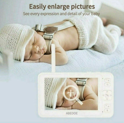 ABEDOE Video Baby Monitor 1080P 5" Color LCD with Camera, 2 Way Audio, Temperature Sensor, Lullaby