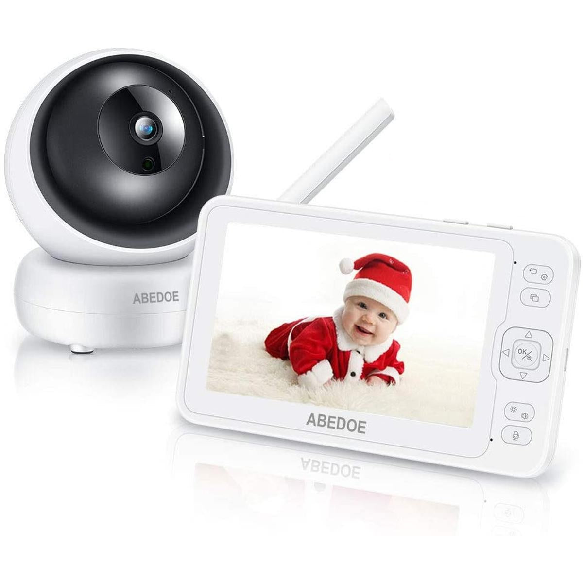 ABEDOE Video Baby Monitor 1080P 5" Color LCD with Camera, 2 Way Audio, Temperature Sensor, Lullaby