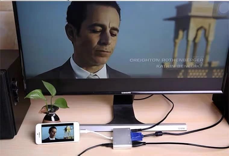 Apple to hdmi Lightning to HDMI VGA Audio Multiport Adapter Cable for ipad iphone Compatible