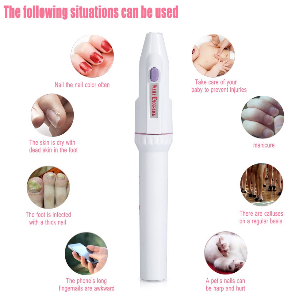 Electric Nail Grinder Polisher Manicure Set, Mini Nail Grinder Polisher kit Manicure Pedicure Machine Tool with 5Pcs Bits for Removing Dead Skin