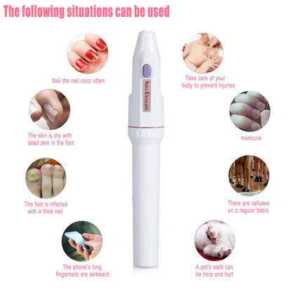 Electric Nail Grinder Polisher Manicure Set, Mini Nail Grinder Polisher kit Manicure Pedicure Machine Tool with 5Pcs Bits for Removing Dead Skin