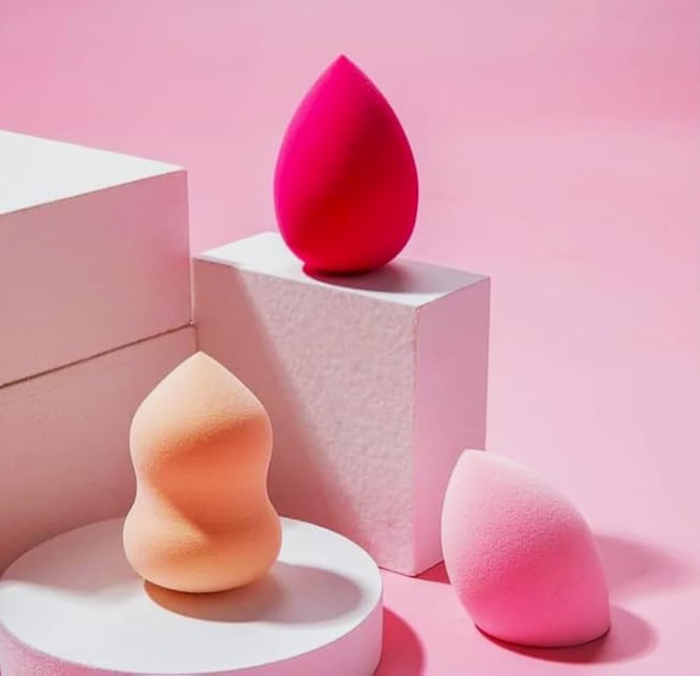 3 Pcs Makeup Beauty Blender Sponge Set – Soft Latex-Free Makeup Sponges for Liquid & Cream Foundation, Reusable & Washable, Suitable for All Skin Types | Pack of 3 | A One Quality