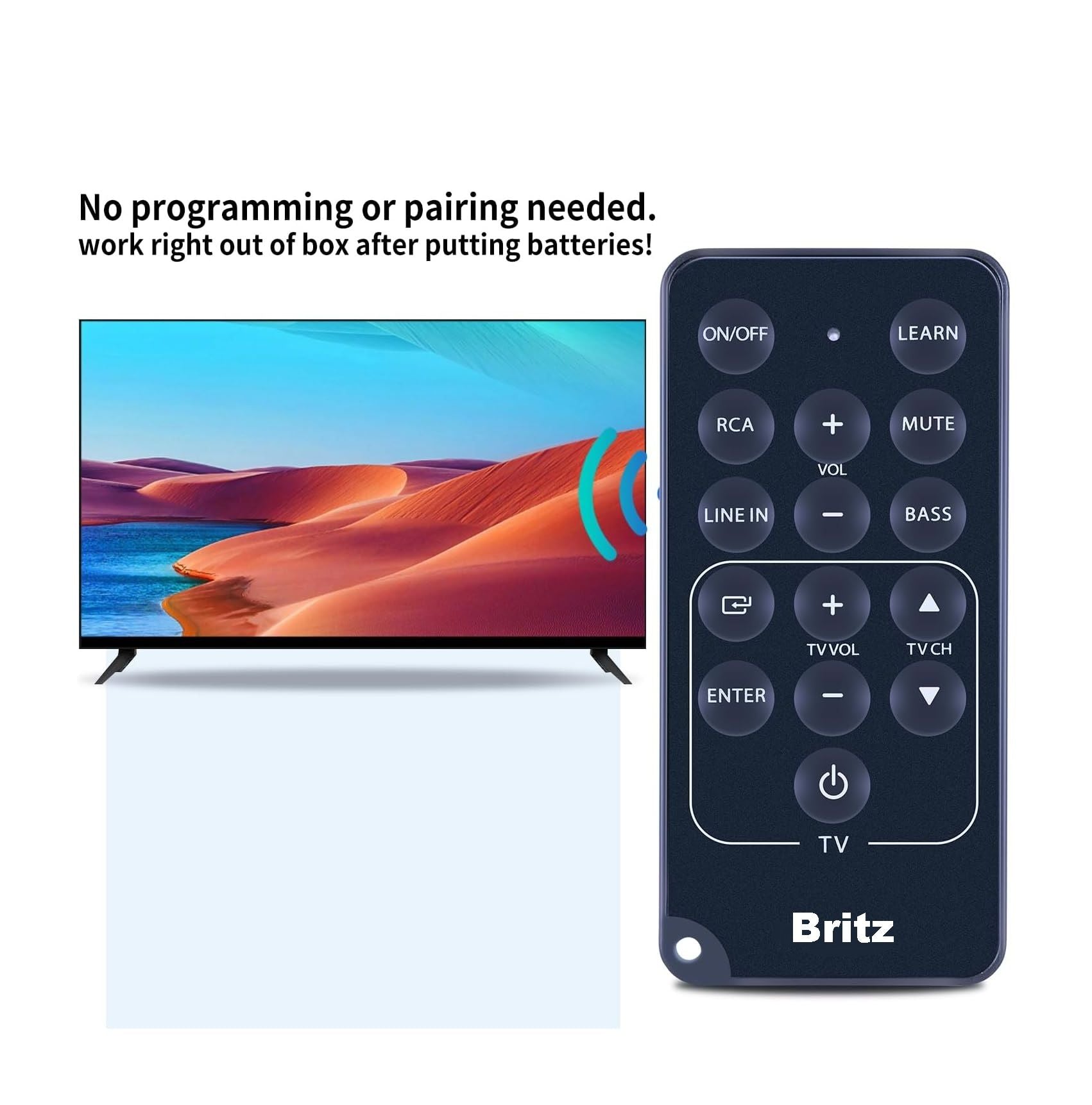 New Replacement Remote Control for Britz Digital Soundbar TV Speaker