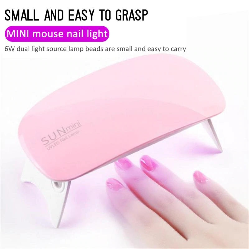SUN Mini Nail Dryer LED/UV Lamp – USB-Powered Gel Varnish Curing Machine for Home Nail Art USB Nail Lamp
