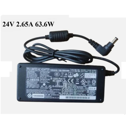 24V DC 2.65A Power Supply Adapter 65W – 100-240V AC Multi-Purpose Charger with 5.5mm x 2.1mm Barrel Pin for LED Lighting, Sound Bar, Scanner, Industrial Devices & Water Filter Plants