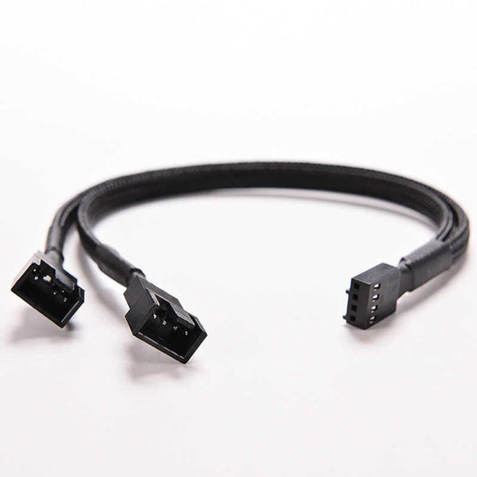 4-Pin PWM Cooling Fan Splitter Hub Power Adapter Y Cable Black 30cm