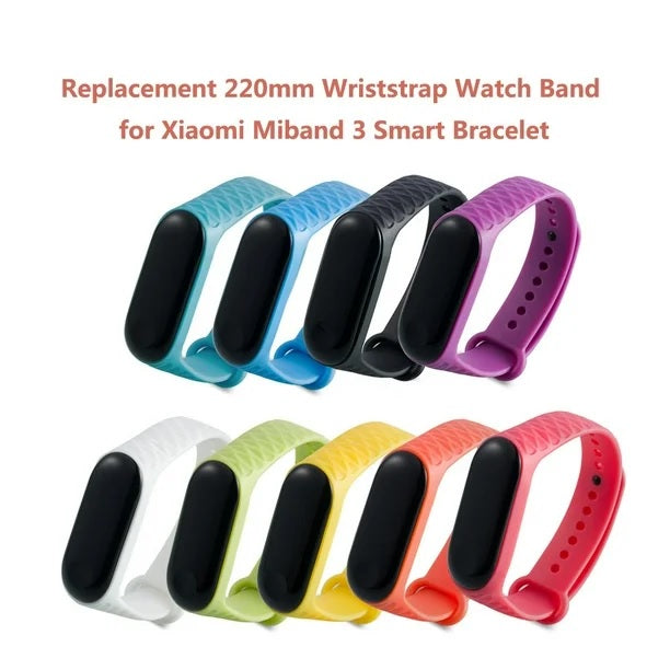 Diamond Pattern Rubber Bracelet Strap For Xiaomi Mi Band 3/4