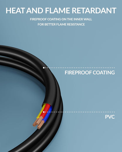 🔌 Male To Female Branded IEC C13 to C14 Link Power Cable – Heavy Gauge Power Extension Cord | 250V 10A | for Computer, Printer, SMPS, Monitor, Server, Display UPS - Heavy Gauge