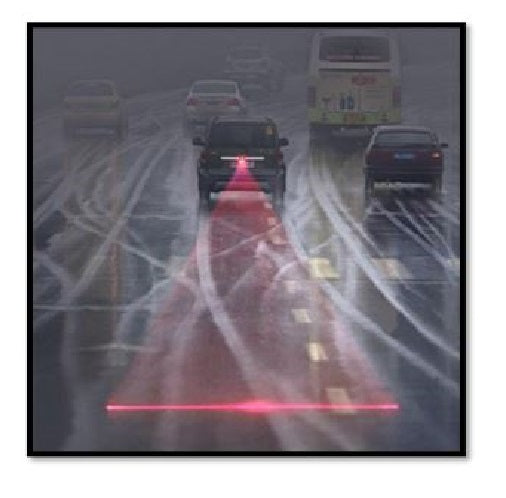 Rear-End Automotive Red Laser Anti-Collision Fog Light – Waterproof Car Safety Warning Laser Tail Light for Night & Fog Driving