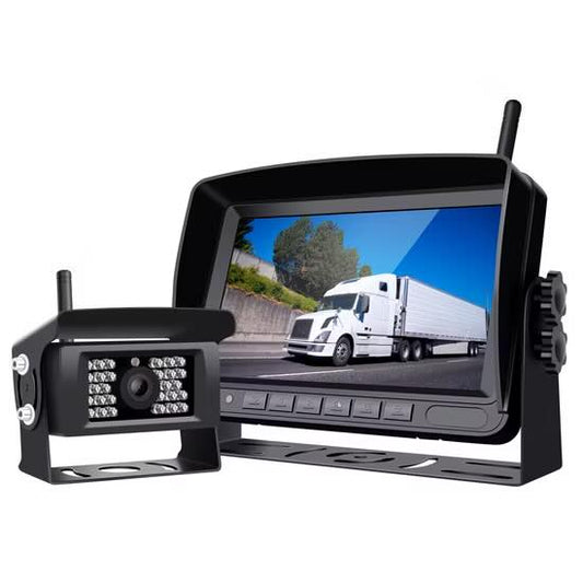 Wireless Rear View Camera Kit, 1080P Night Vision, 7.0 Inch Screen, Avoid Blind Spot, IP68 Waterproof, for Bus Truck Trailer RV Motorhome