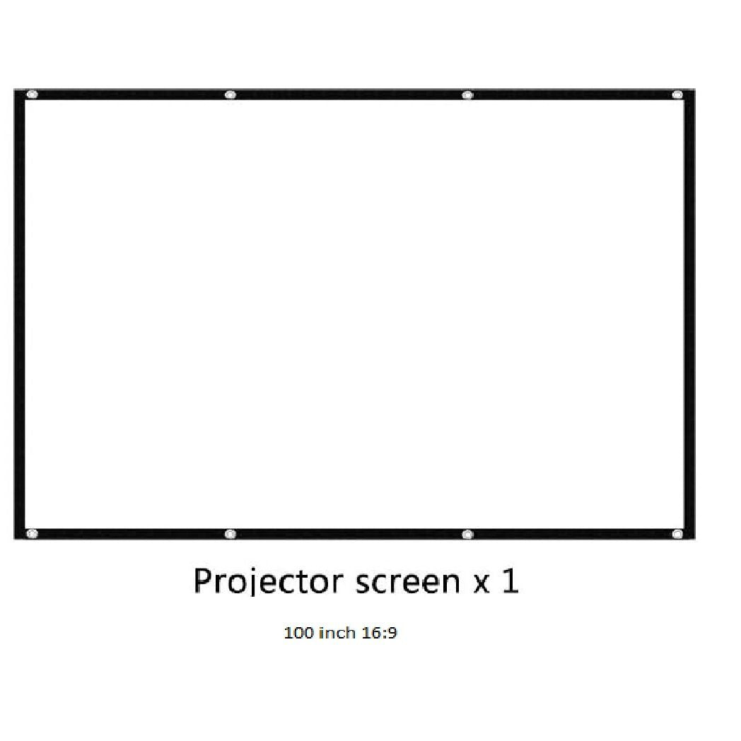 100 Inch Projector Screen 16:9 HD Projection Screen – Frameless High Brightness High Gain Grey Screen with High Contrast for Home Cinema, Office & Gaming