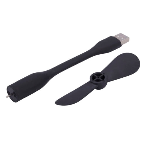 FLEXIBLE MINI PORTABLE USB POWERED 2-BLADE USB FAN (BLACK)