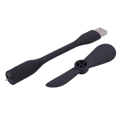 FLEXIBLE MINI PORTABLE USB POWERED 2-BLADE USB FAN (BLACK)