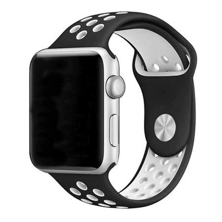 Black & white Soft Silicon Strap With Anti Lost Lock For i Watch Series 5 4 3 2 1, F8, F9, F10, T55, C200 Smart Watch 38mm 40mm Wrist Bracelet Strap  Watch Band Bracelet Belt Smart Watch Accessories (watch Not Included)